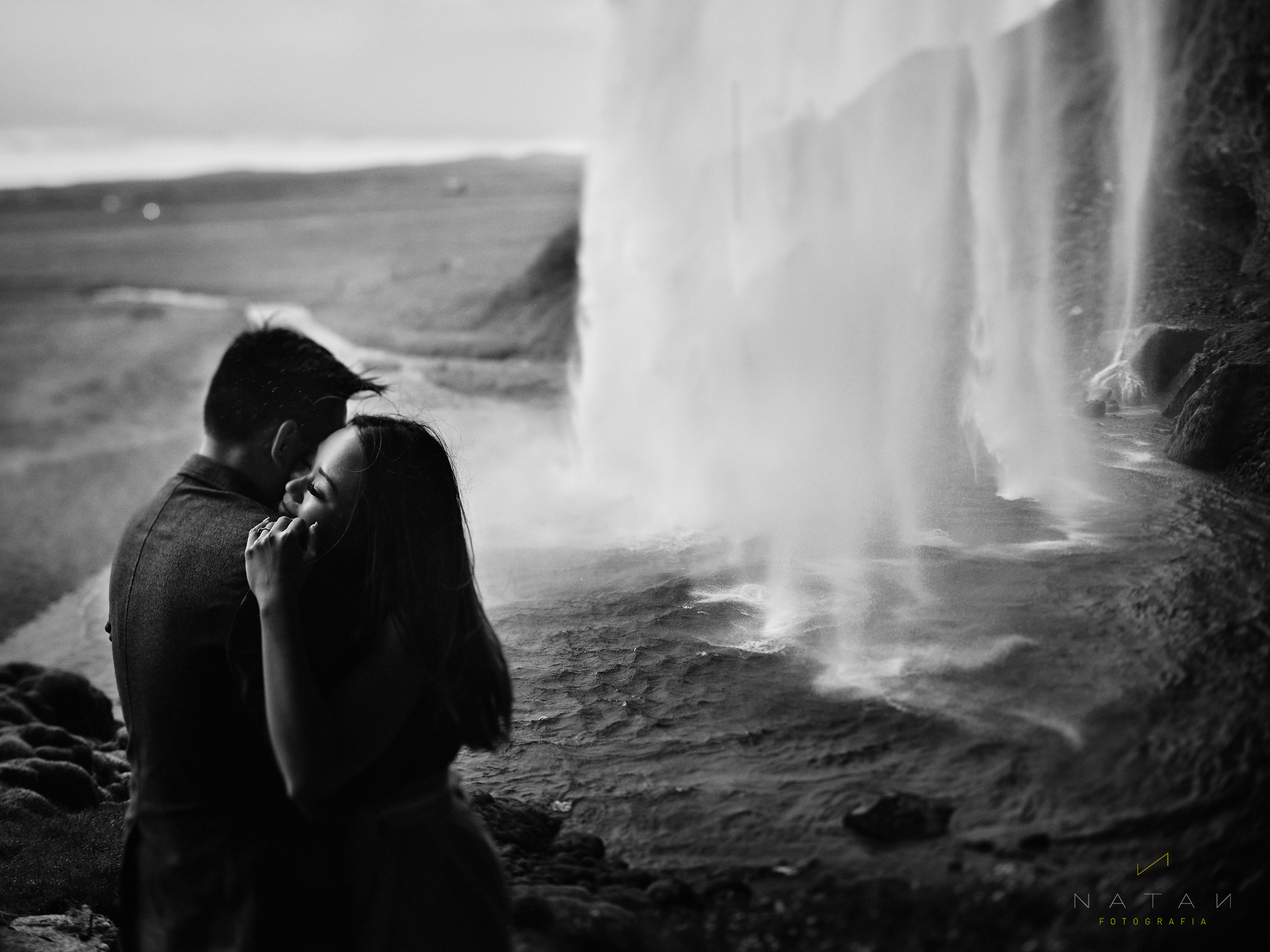 Iceland Elopement Photographer - Couple in a Waterfall