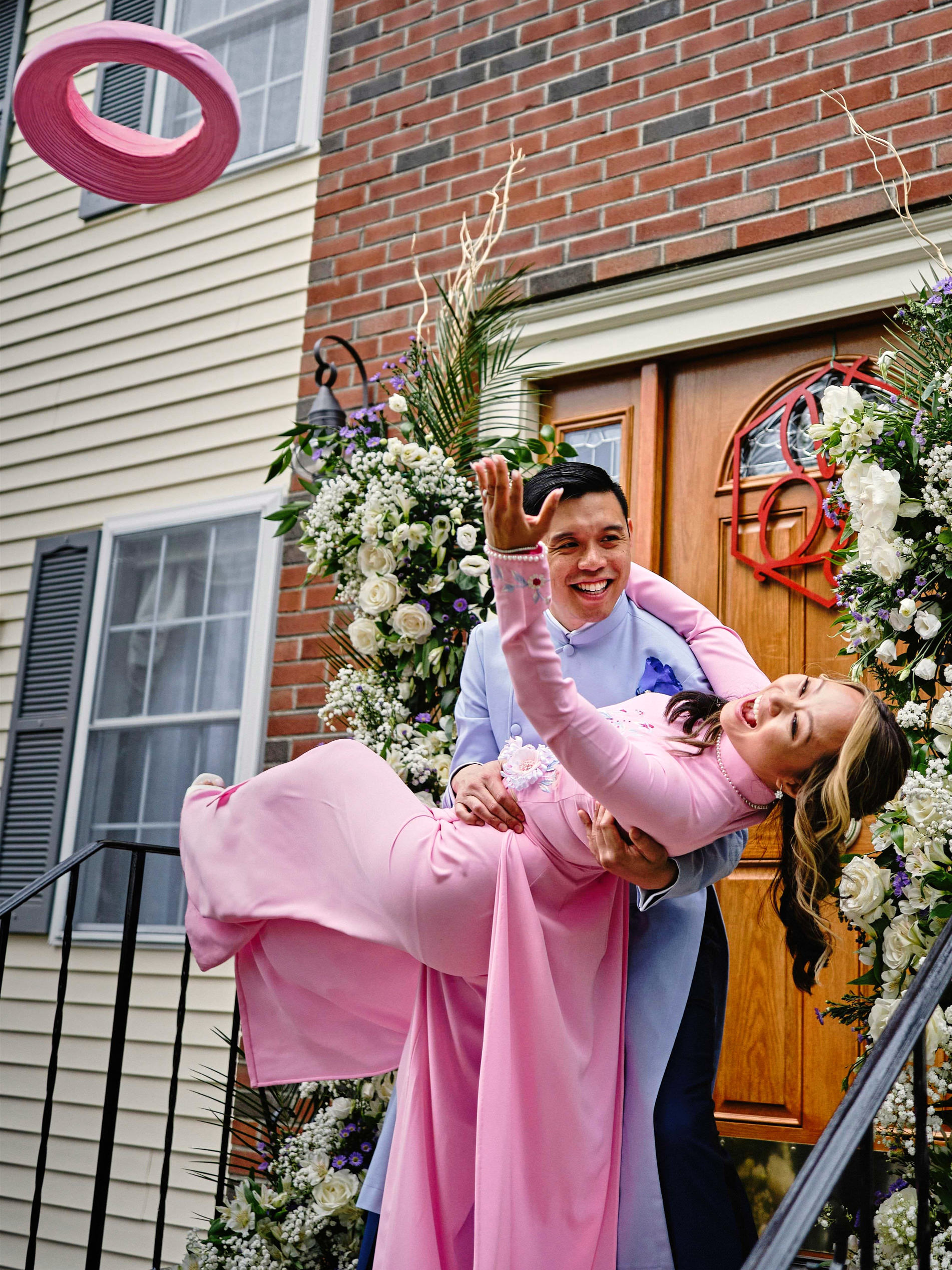 Vietnamese wedding, bride and groom happy and funny moment - Boston Wedding Photographer